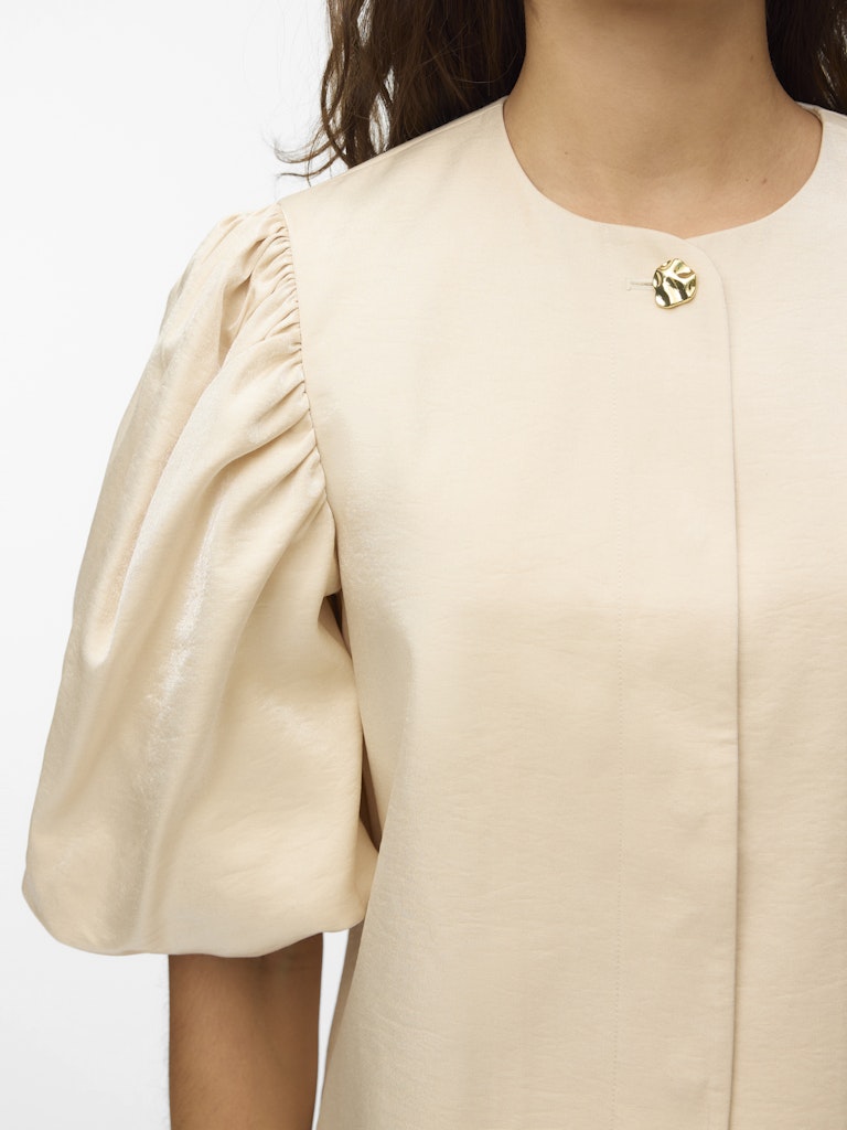 Vmliana 2/4 Shiny Short Blazer - Beige