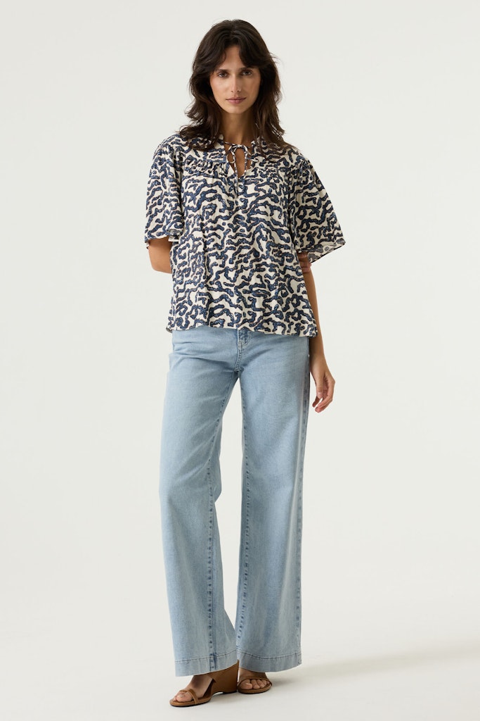 Top S/s - Ecru Dessin