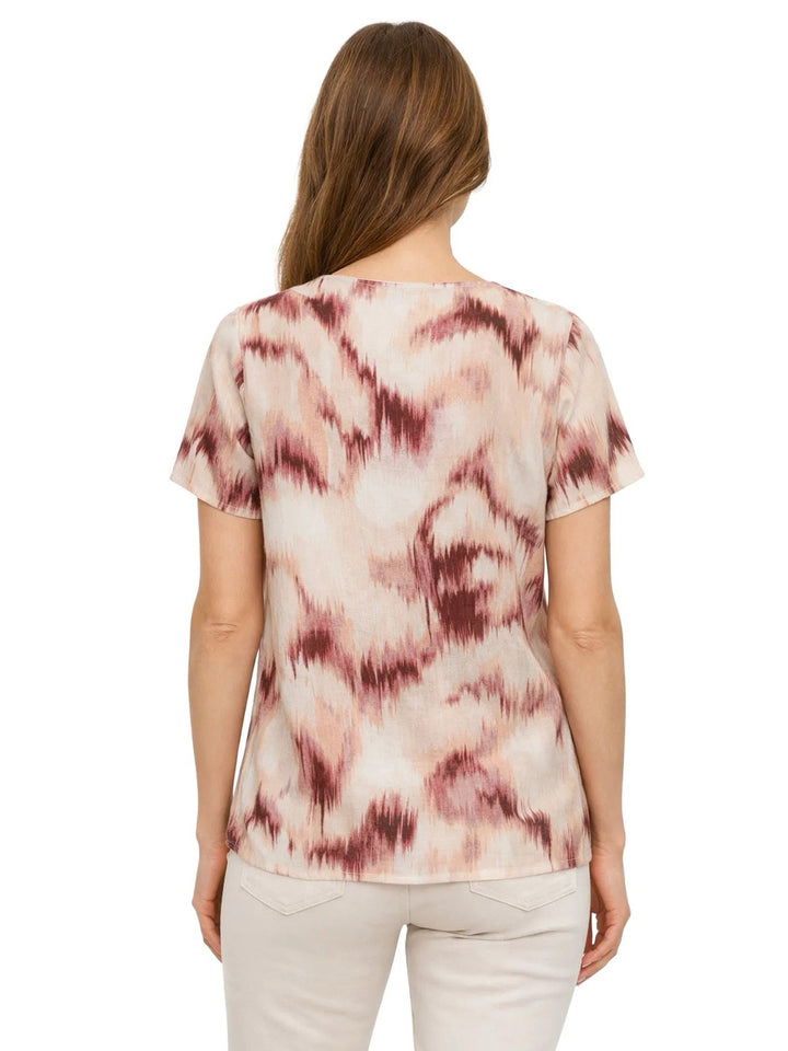 Vmkaterina Ss V-neck Top Wvn Btq - Ecru Dessin