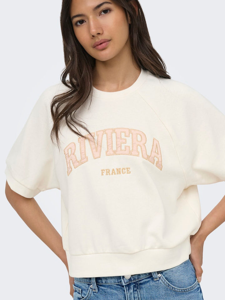 Onldaze S/s Raglan Ub Swt - Wit Dessin