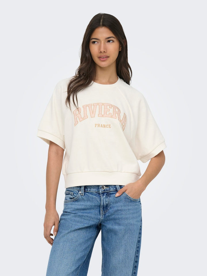 Onldaze S/s Raglan Ub Swt - Wit Dessin