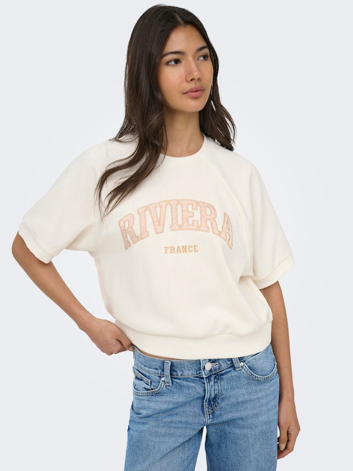 Onldaze S/s Raglan Ub Swt - Wit Dessin