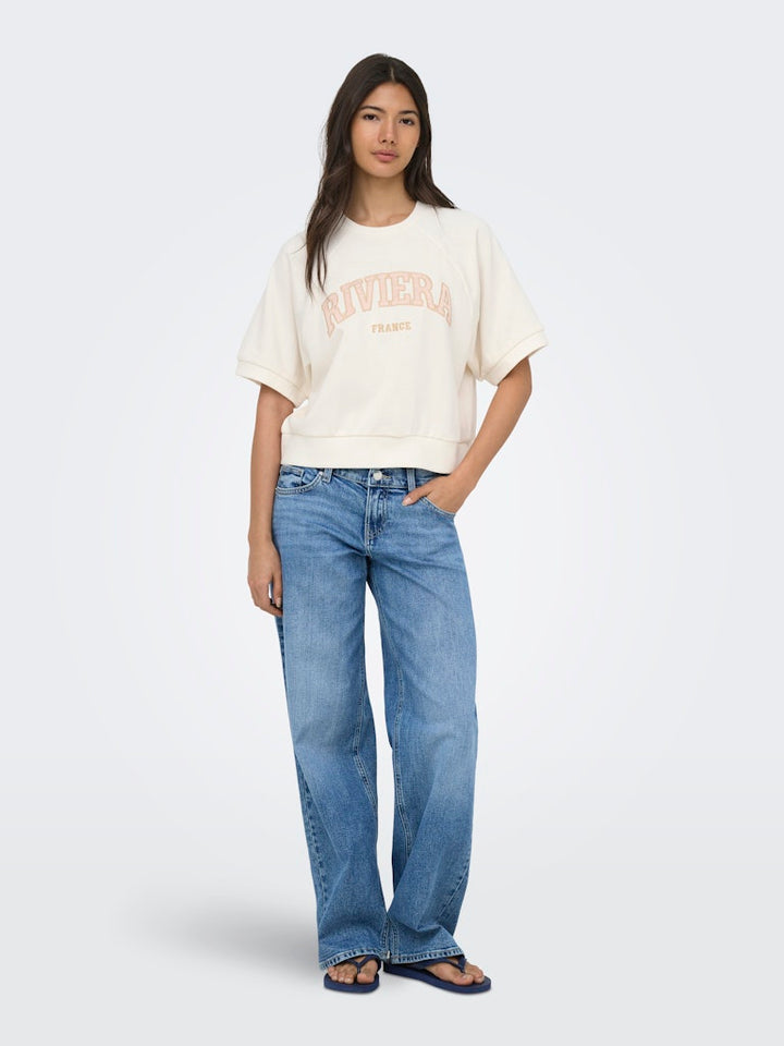 Onldaze S/s Raglan Ub Swt - Wit Dessin
