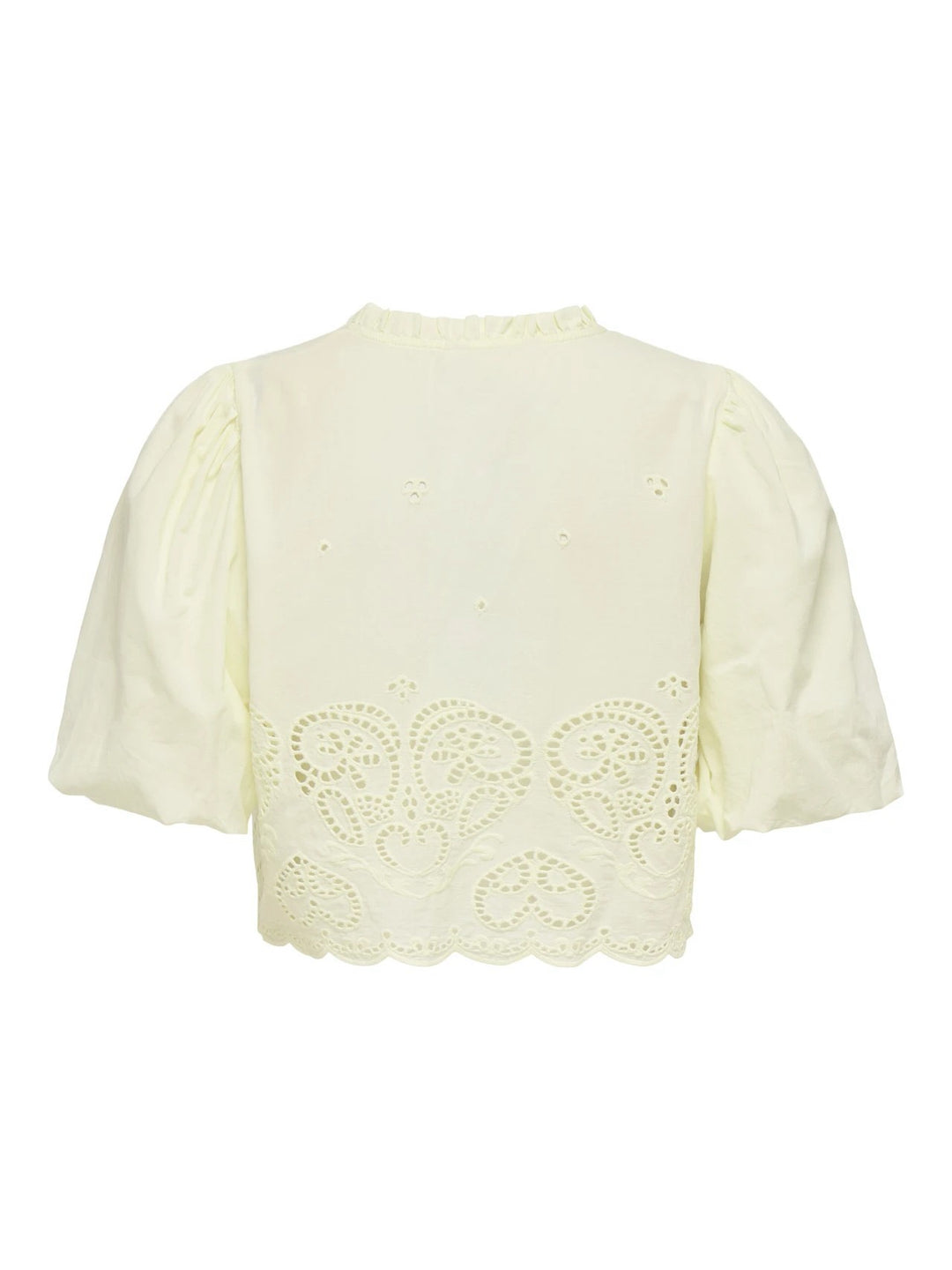 Onlbryson S/s Short Emb Tie Top Wvn - Licht Geel