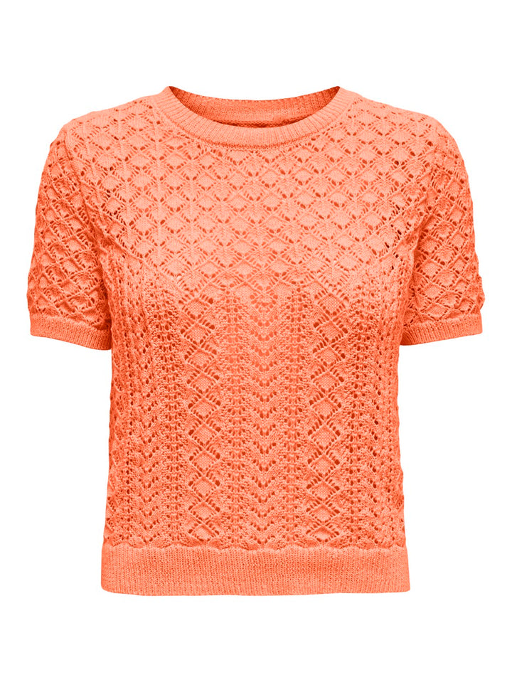 Onlsaga Life Ss O-neck Cc Knt - Oranje