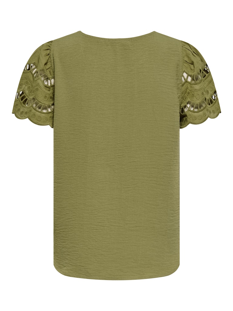 Jdyhannah Life S/s Lace Top Wvn - Groen