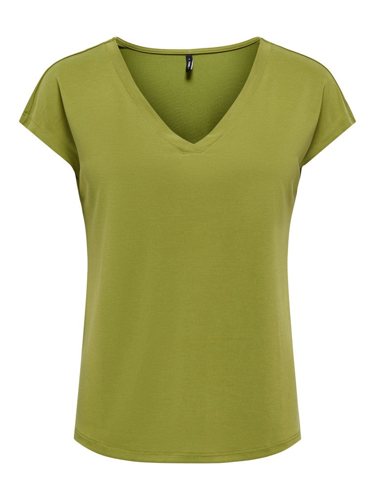 Onlfree S/s Mod.v-neck Top Jrs Noos - Groen