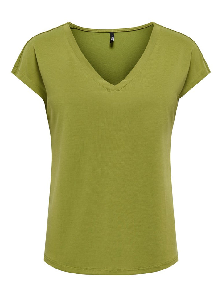 Onlfree S/s Mod.v-neck Top Jrs Noos - Groen