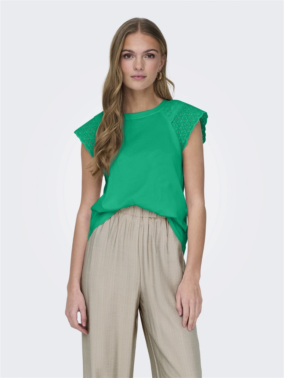 Onlxiana Life S/s Mix Top Jrs - Groen