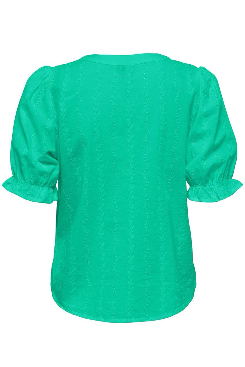 Onlfrida Ss V-neck Button Top Wvn C - Groen