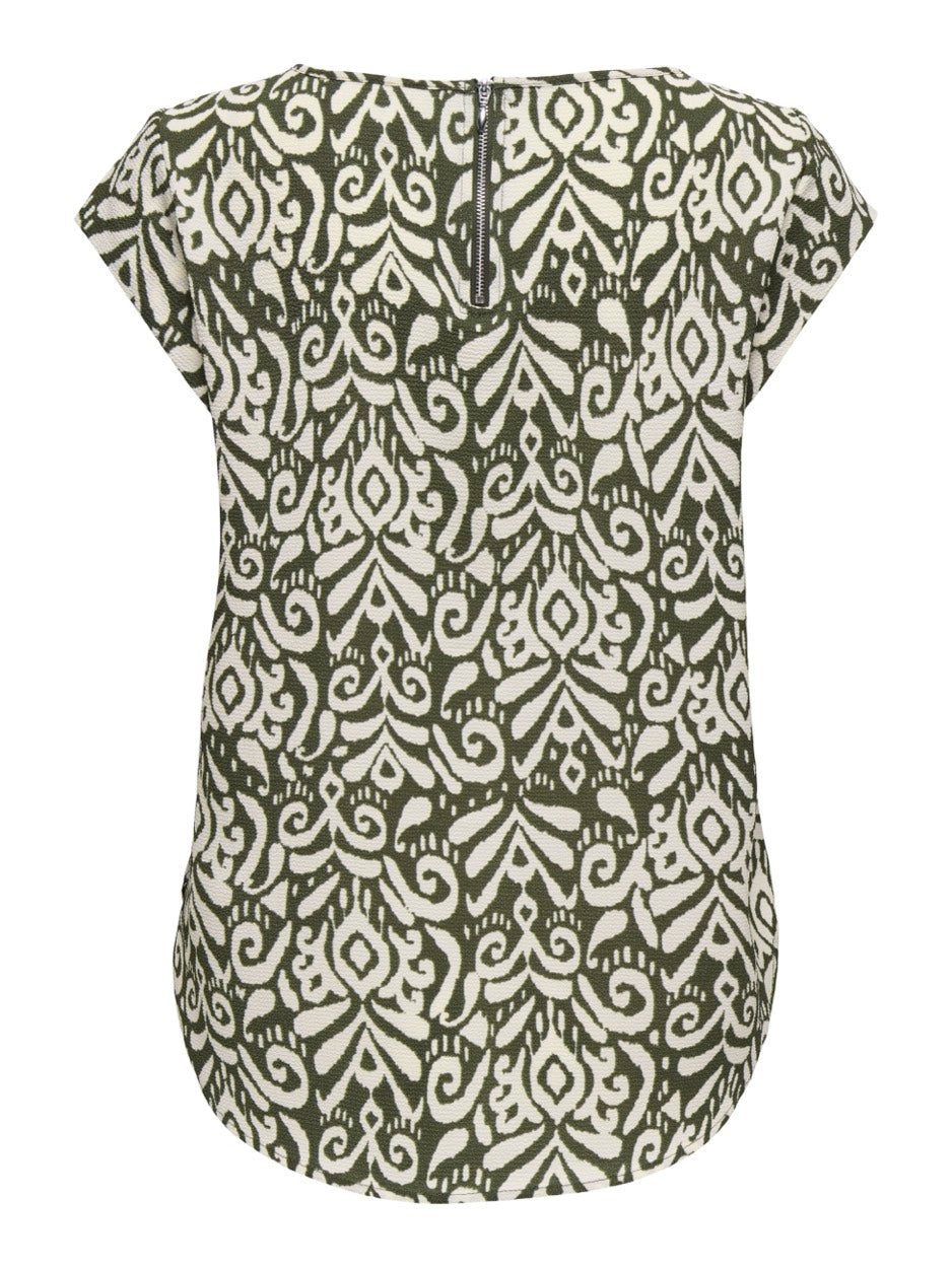 Onlvic S/s Aop Top Noos Ptm - Groen Dessin