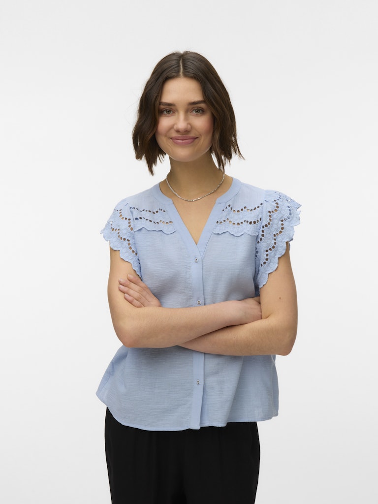 Vmjayla S/l Top Wvn Btq Ga - Lichtblauw