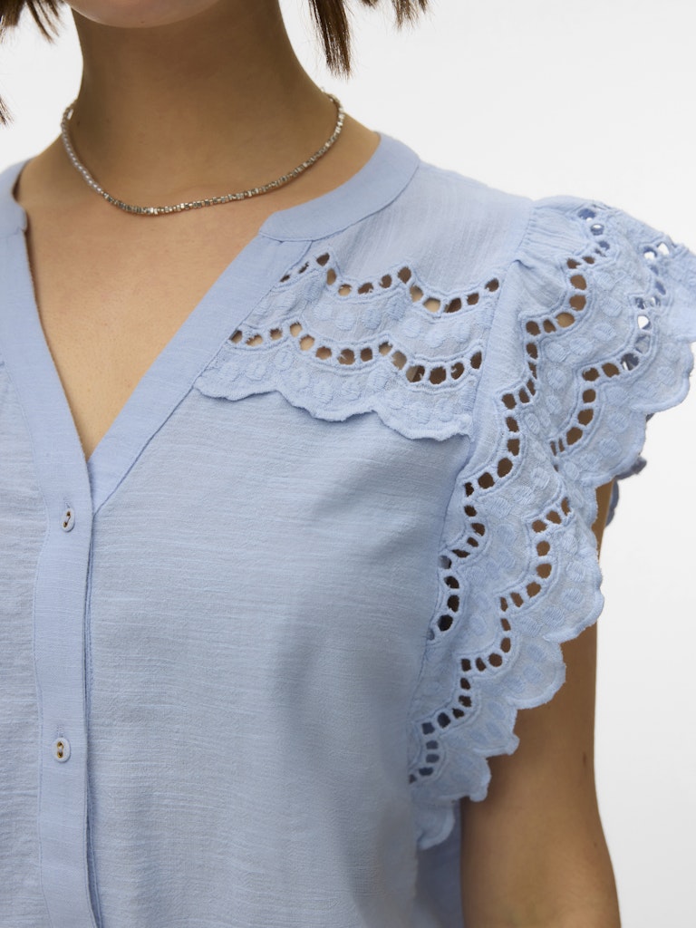 Vmjayla S/l Top Wvn Btq Ga - Lichtblauw