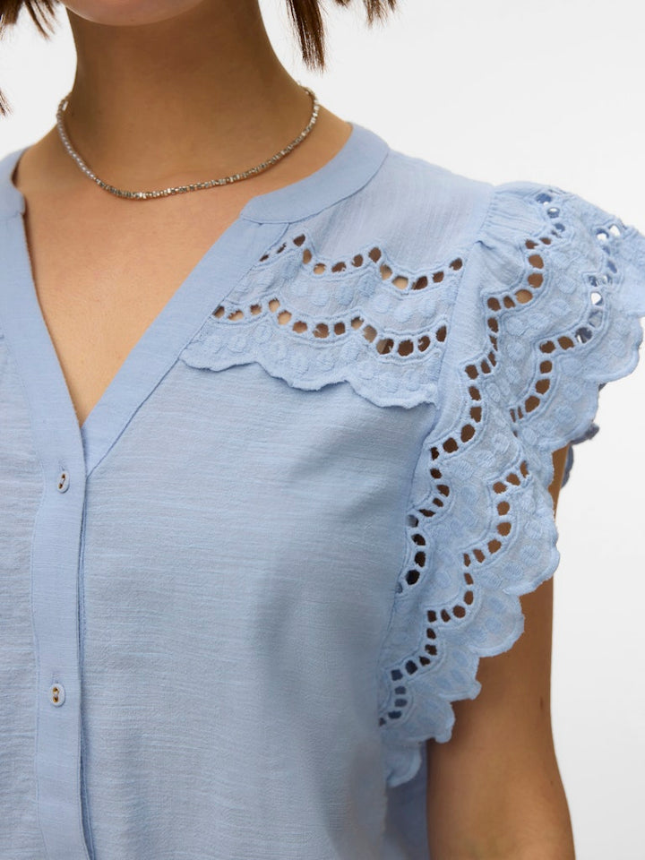 Vmjayla S/l Top Wvn Btq Ga - Lichtblauw