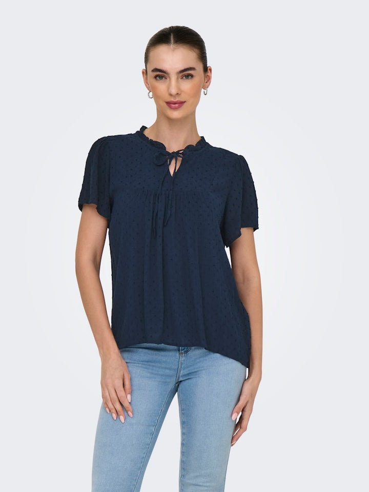 Jdylima Life S/s Top Wvn Noos - Navy