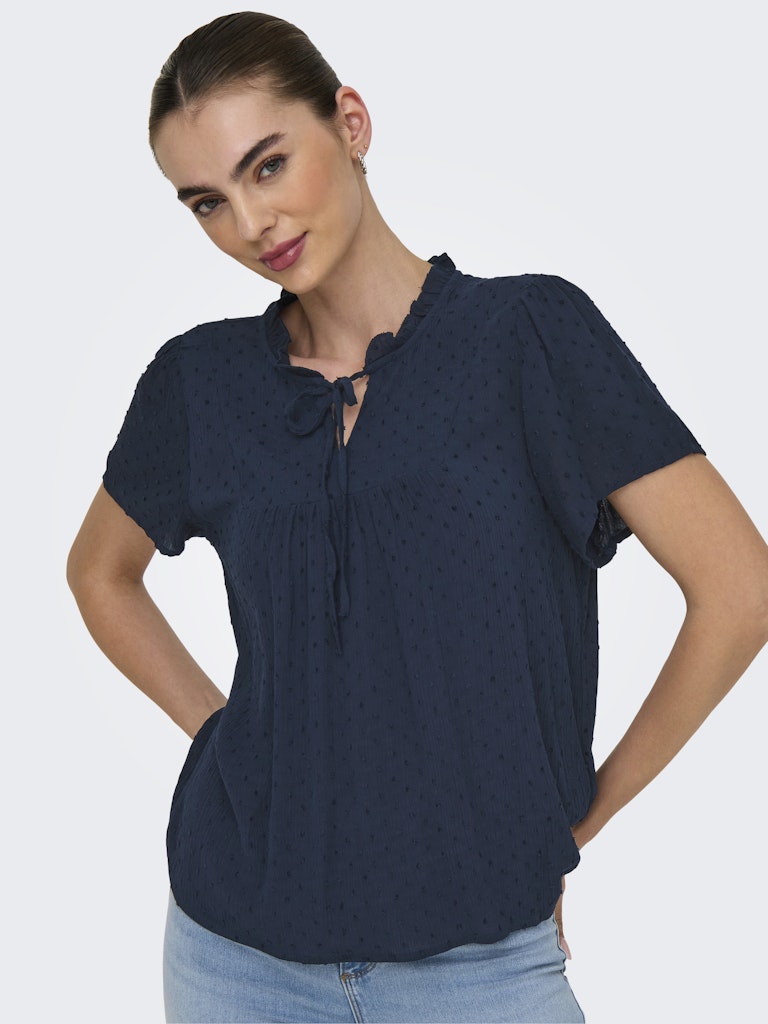 Jdylima Life S/s Top Wvn Noos - Navy