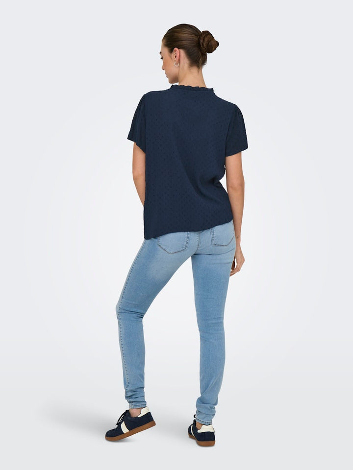 Jdylima Life S/s Top Wvn Noos - Navy