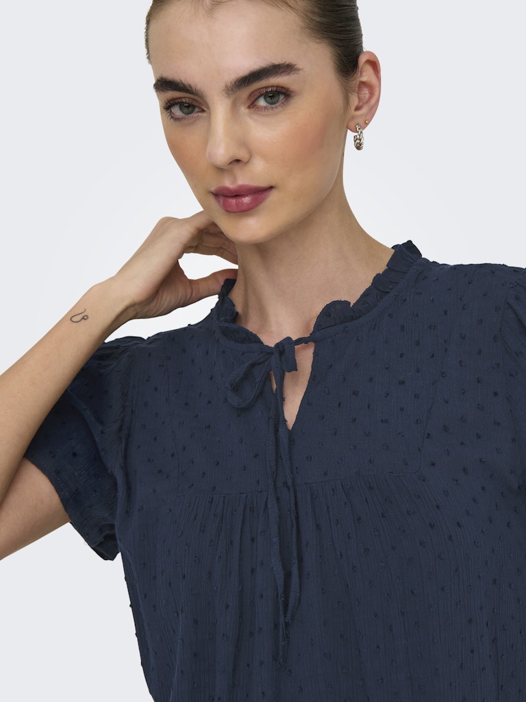 Jdylima Life S/s Top Wvn Noos - Navy