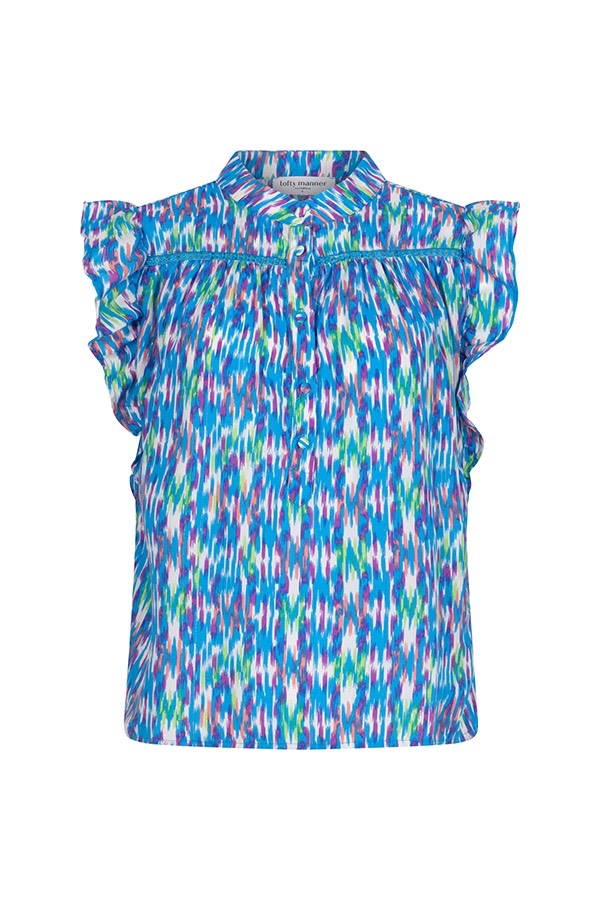 Blouse Tiana - Blauw Dessin