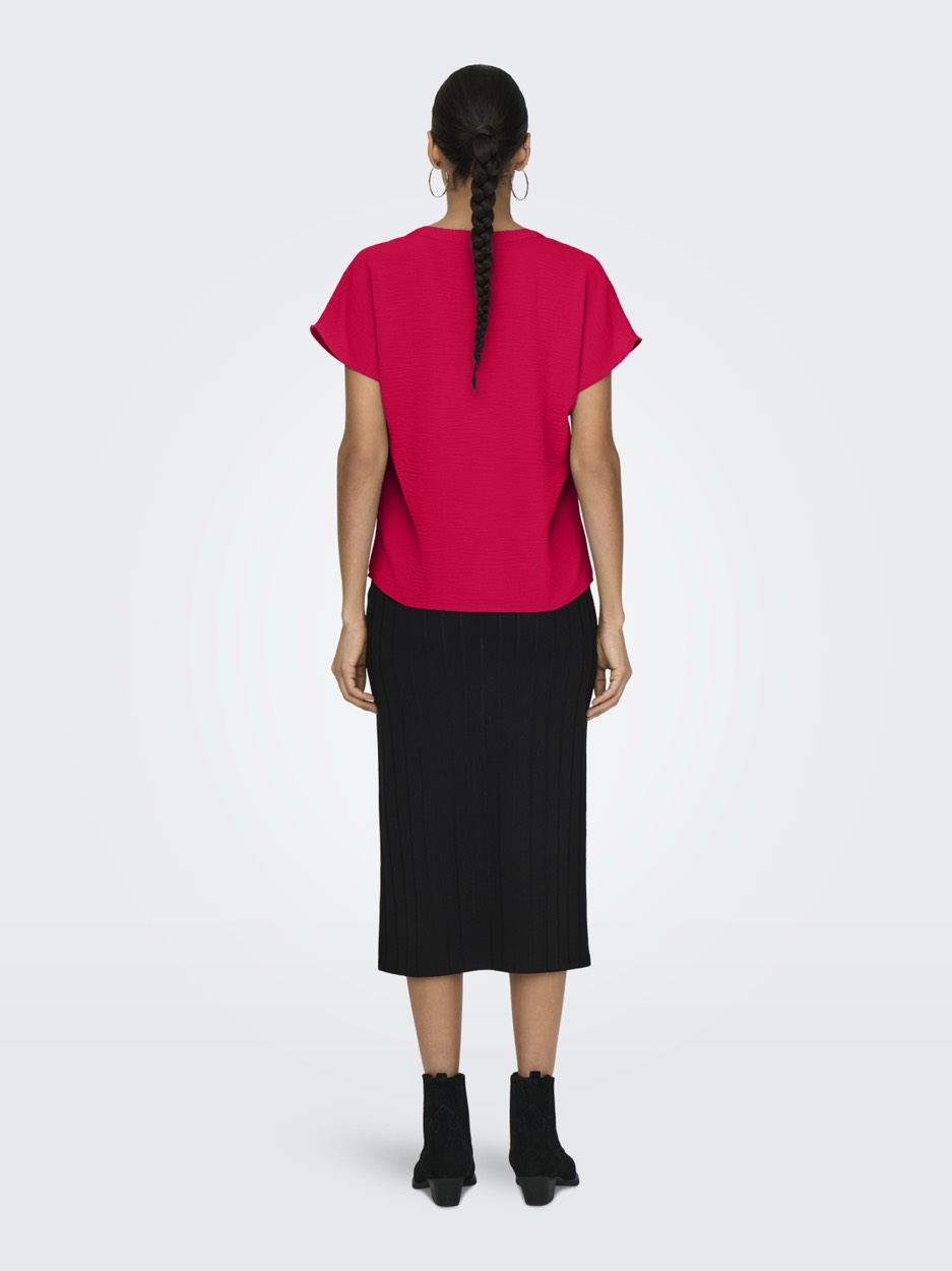 Jdylion S/s Top Wvn Noos - Rood