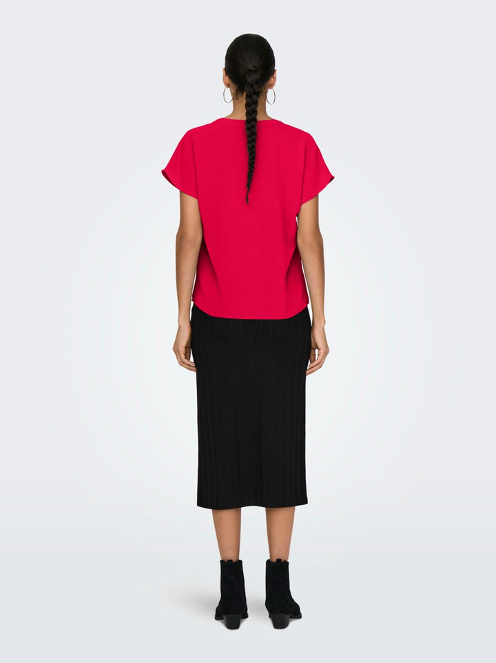 Jdylion S/s Top Wvn Noos - Rood