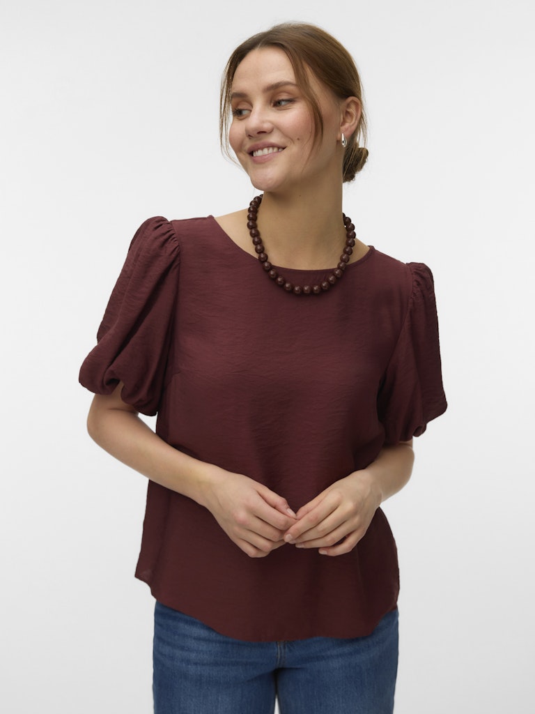 Vmnellie Ss Balloon Top Wvn Ga - Bordeaux