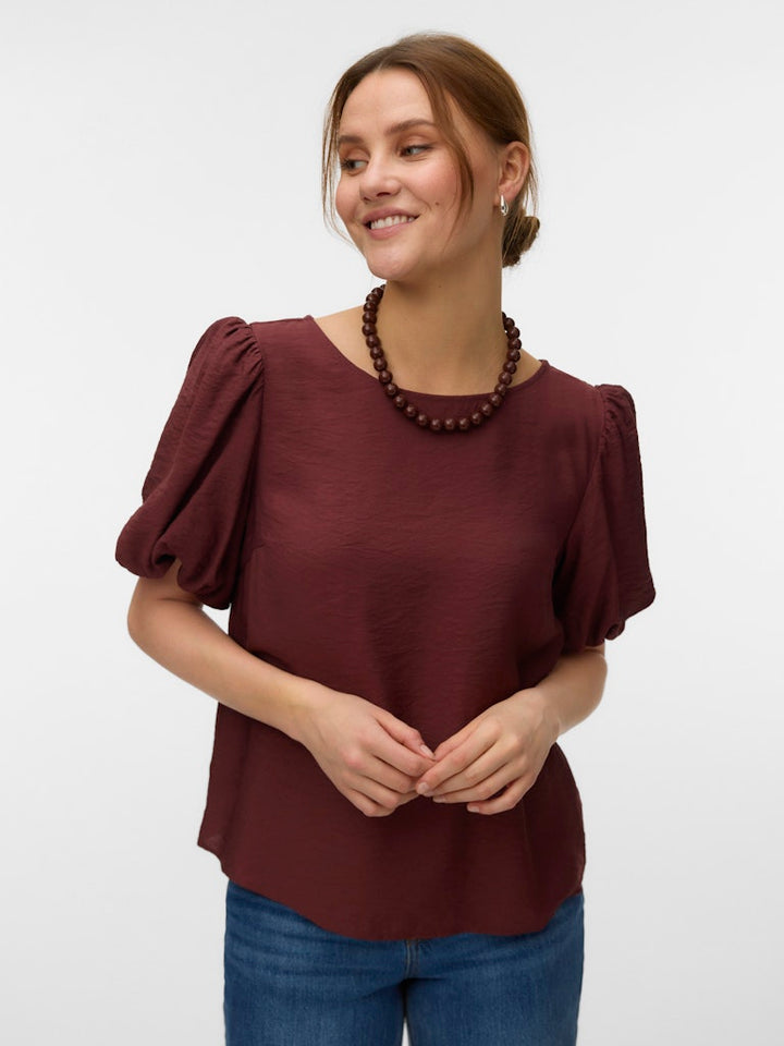 Vmnellie Ss Balloon Top Wvn Ga - Bordeaux