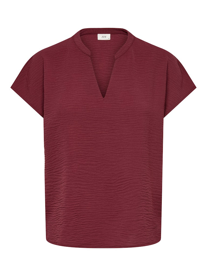 Jdylion Life S/s Top Wvn Noos - Bordeaux