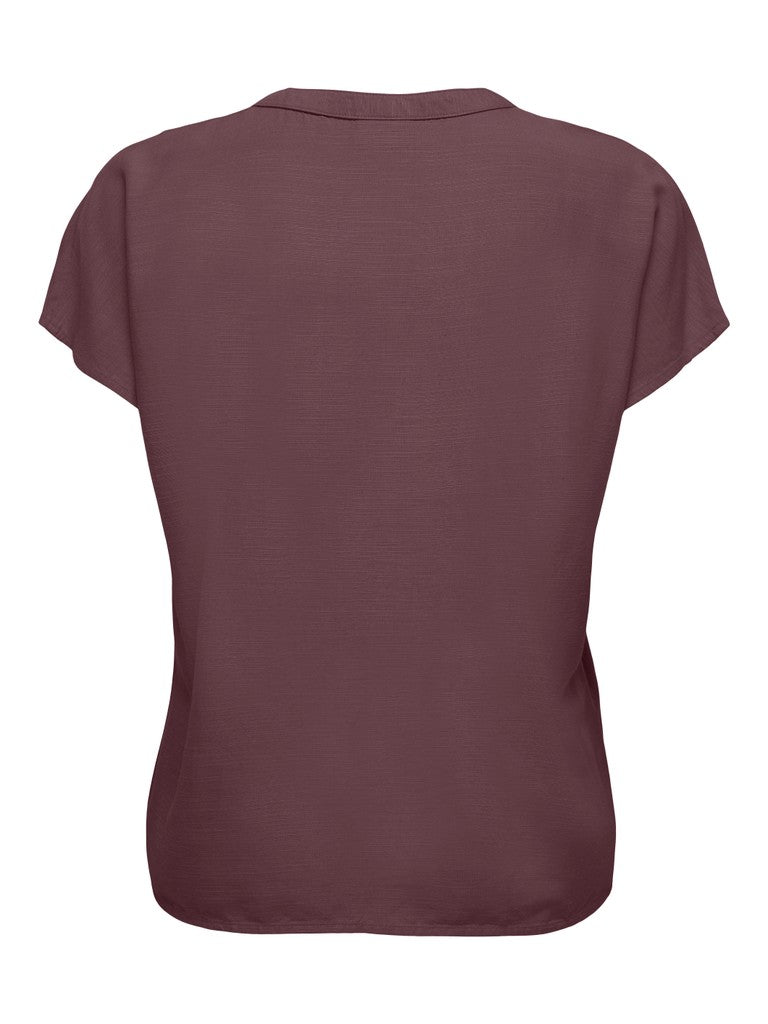 Jdycaya Lion Linen S/s Top Wvn Dia - Bordeaux