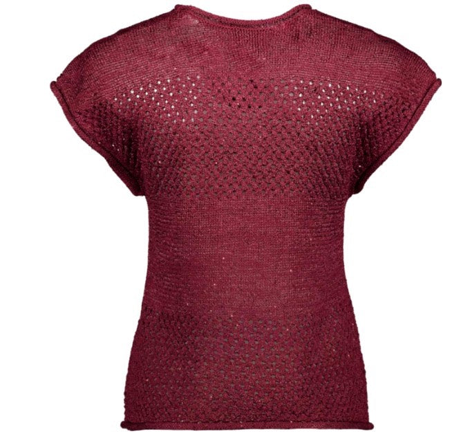 Jdymia S/s O-neck Sequin Pullover Knt - Bordeaux