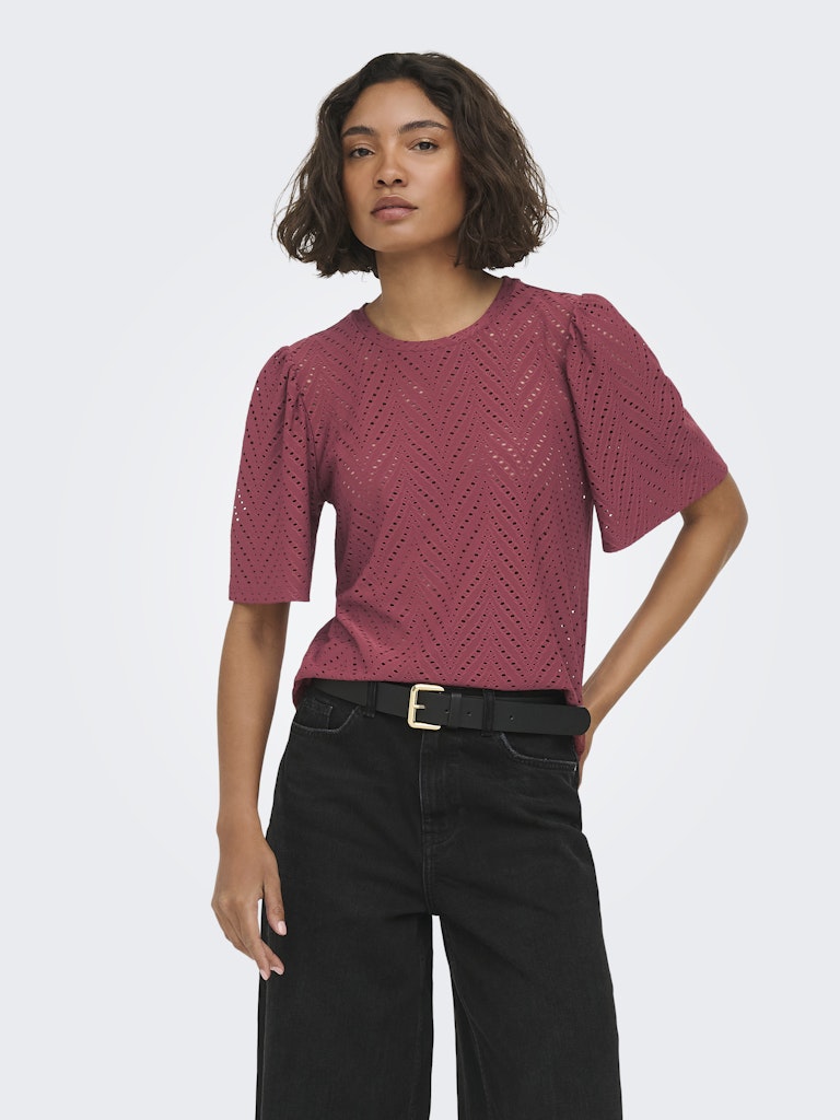 Jdycarla Cathinka S/s Top Jrs Noos - Bordeaux