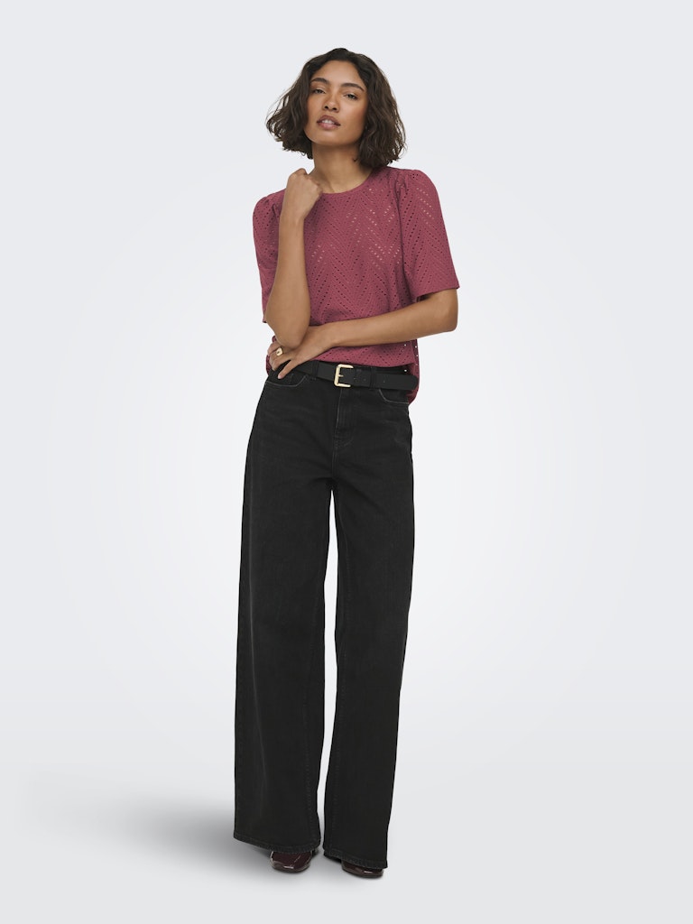 Jdycarla Cathinka S/s Top Jrs Noos - Bordeaux
