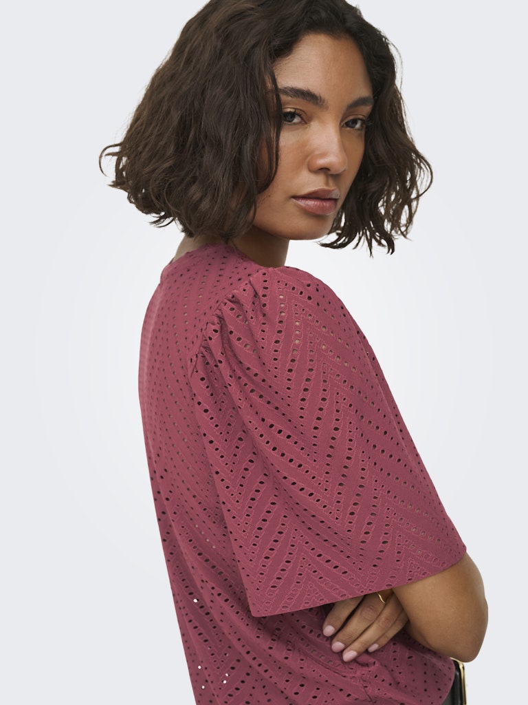 Jdycarla Cathinka S/s Top Jrs Noos - Bordeaux