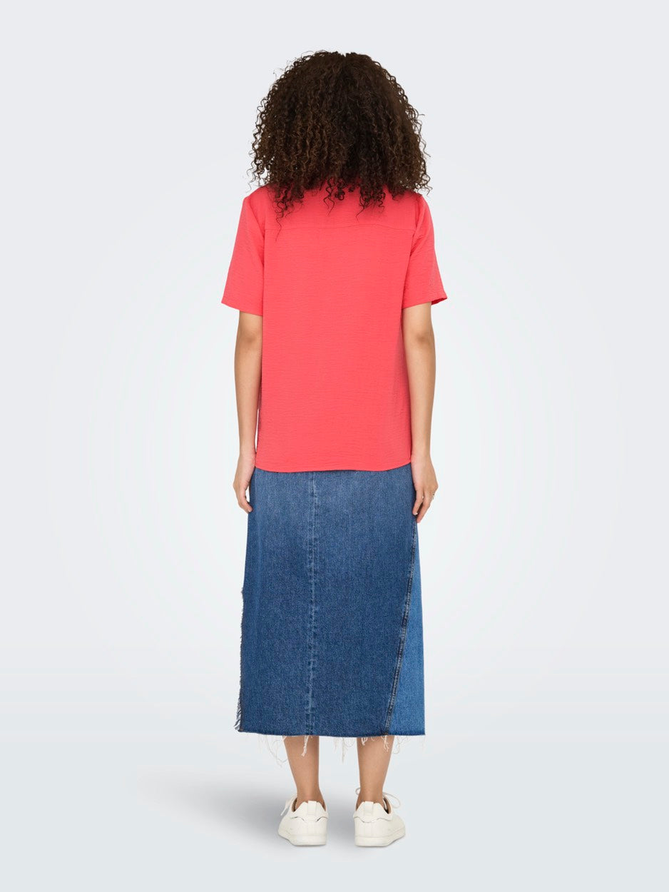 Jdydivya Life S/s V-neck Top Wvn Di - Roze