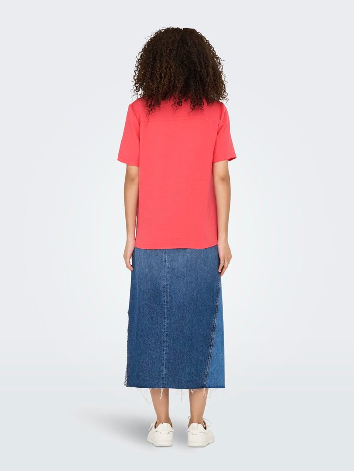Jdydivya Life S/s V-neck Top Wvn Di - Roze
