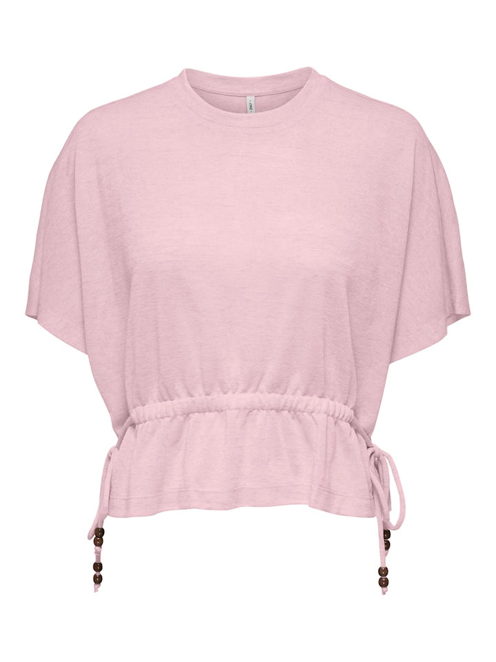 Onlpearl S/s Elastic Waist Top Jrs - Licht Roze