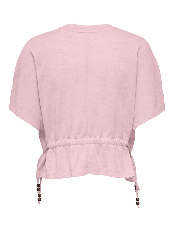Onlpearl S/s Elastic Waist Top Jrs - Licht Roze