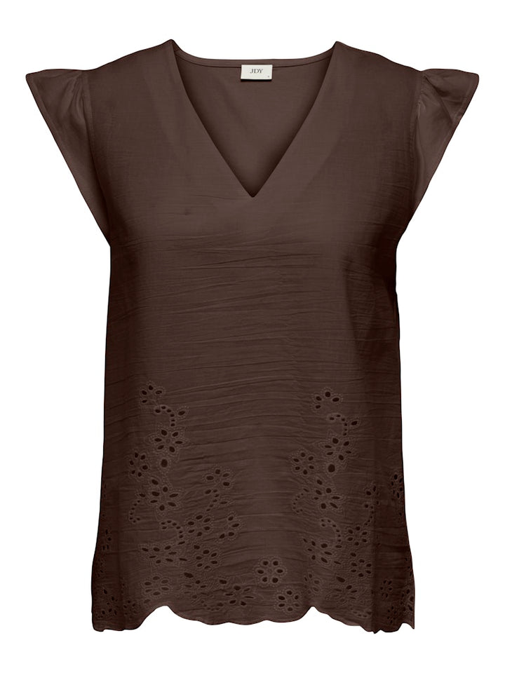 Jdyysta Life S/l Broderi Anglaise Top Jr - Bruin