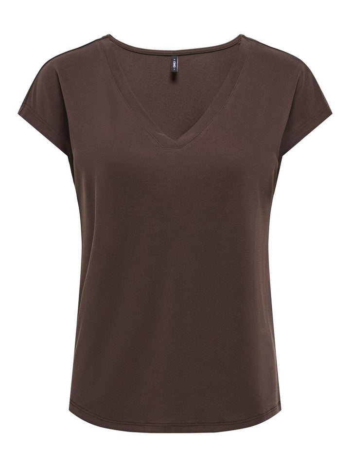 Onlfree S/s Mod.v-neck Top Jrs Noos - Bruin