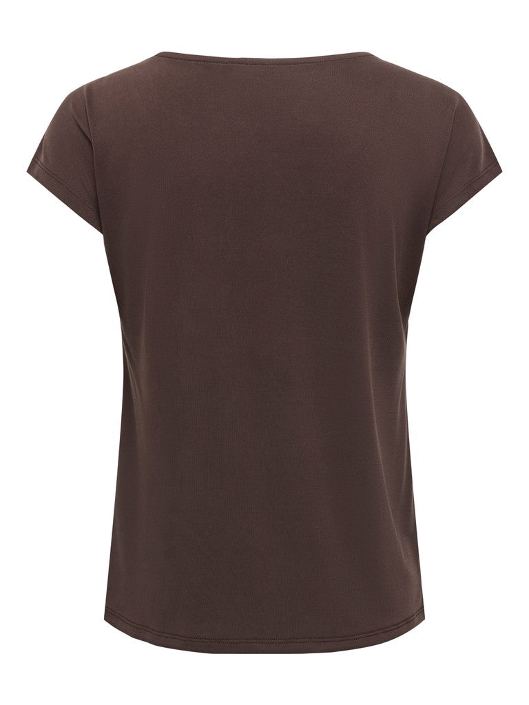Onlfree S/s Mod.v-neck Top Jrs Noos - Bruin
