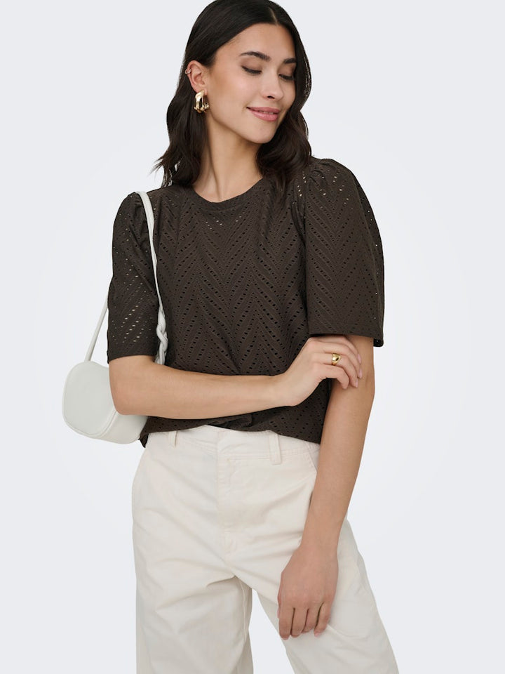 Jdycarla Cathinka S/s Top Jrs Noos - Bruin