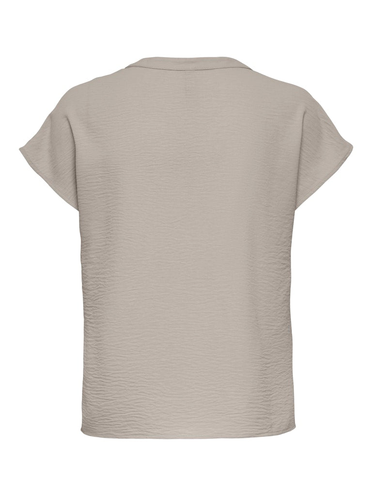 Jdylion Life S/s Top Wvn Noos - Licht Bruin