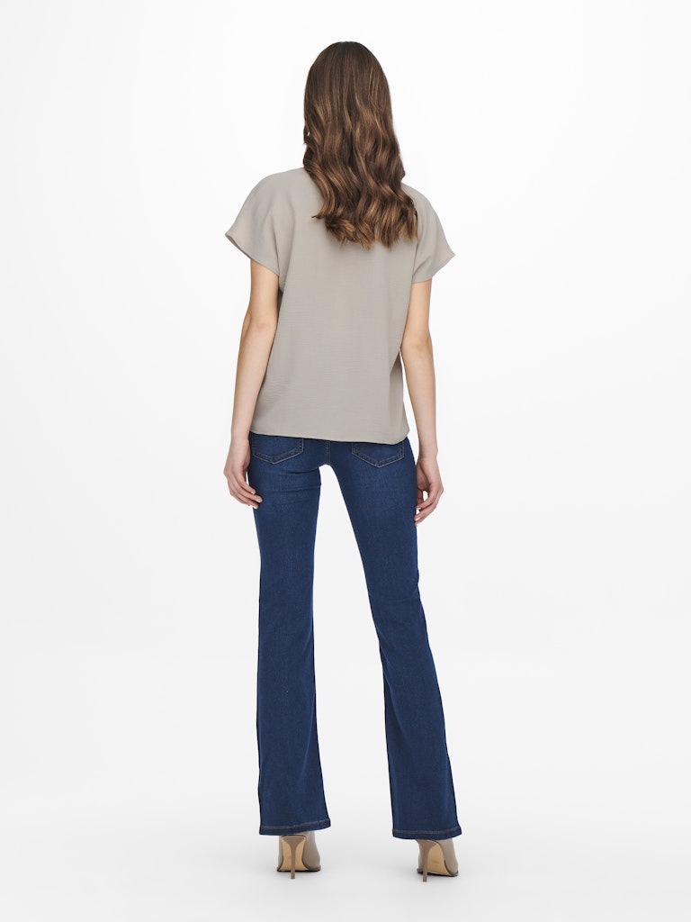 Jdylion Life S/s Top Wvn Noos - Licht Bruin