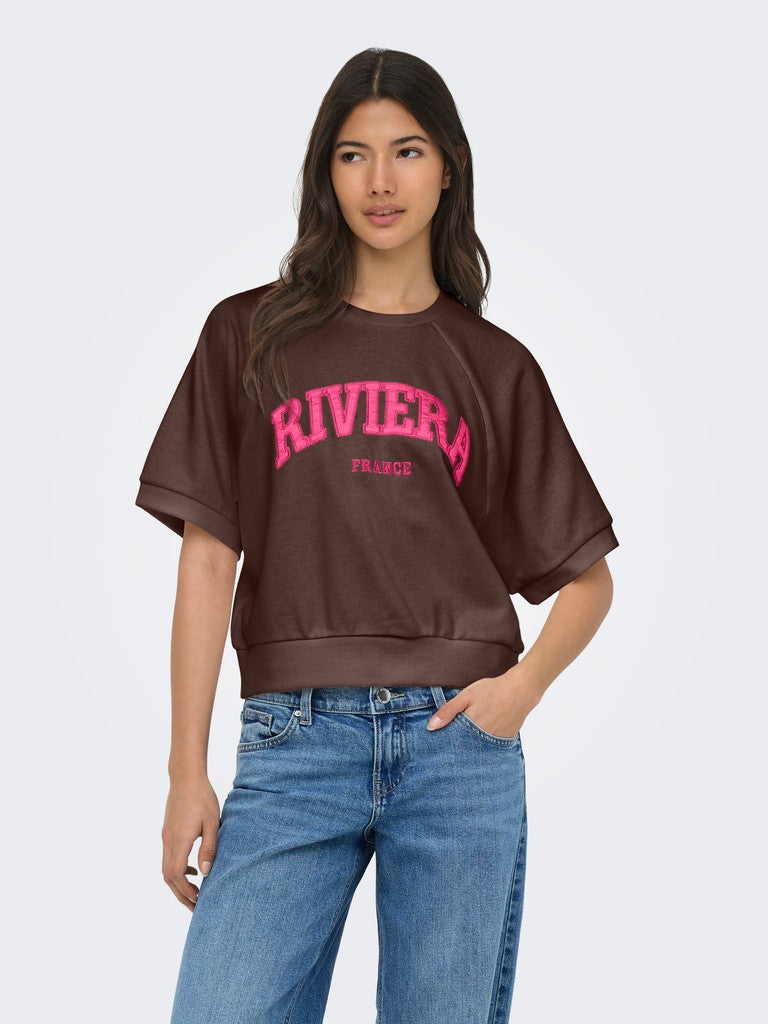 Onldaze S/s Raglan Ub Swt - Bruin Dessin
