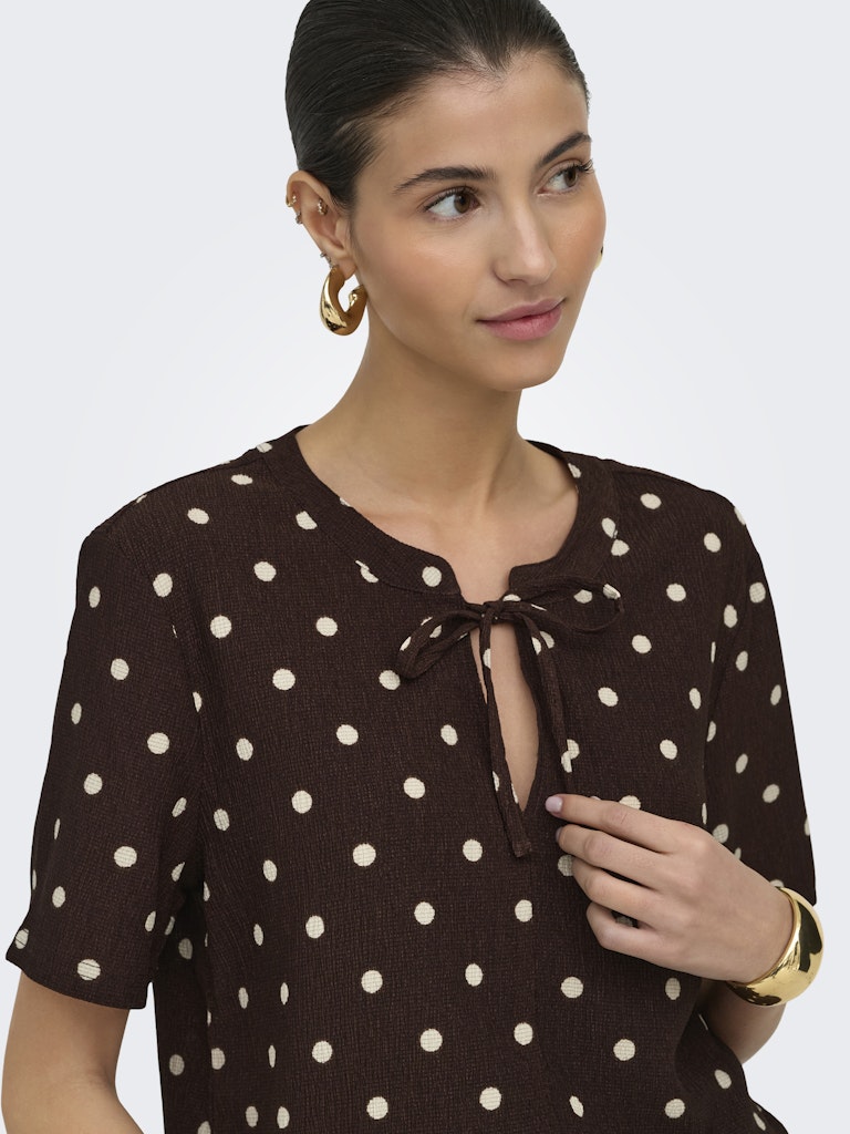 Jdydebbie Ss V Neck Top Jrs Dia - Bruin Dessin