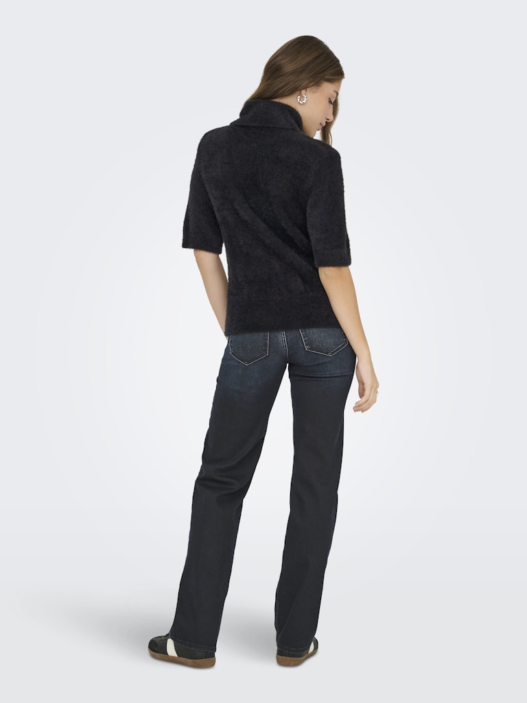 Onlpiumo Ss Highneck Knt - Zwart