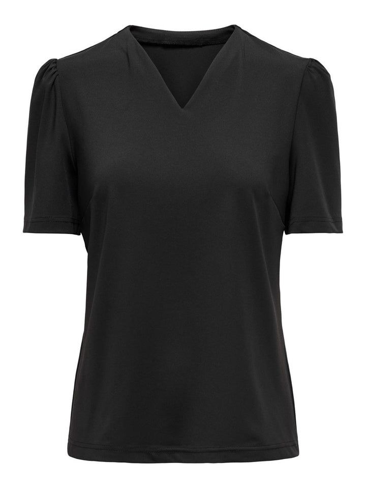 Onlanie Ss V-neck Top Pnt - Zwart