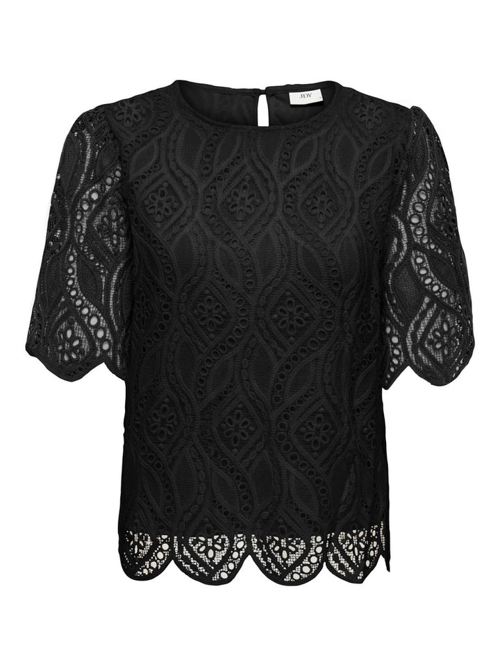 Jdygilda S/s Lace Top Jrs - Zwart