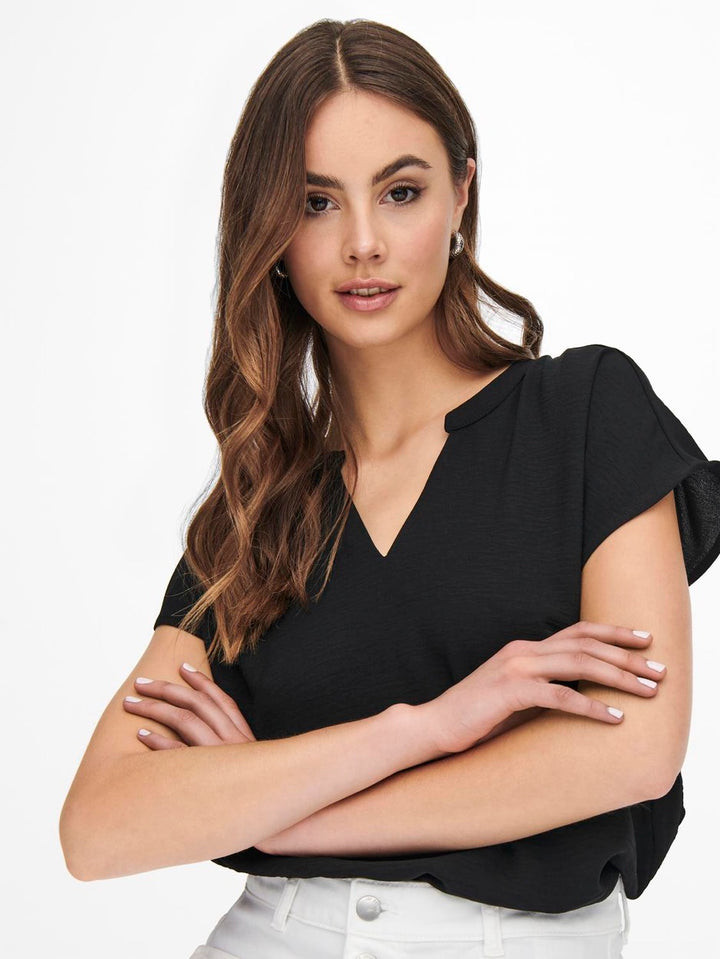 Jdylion S/s Top Wvn Noos - Zwart