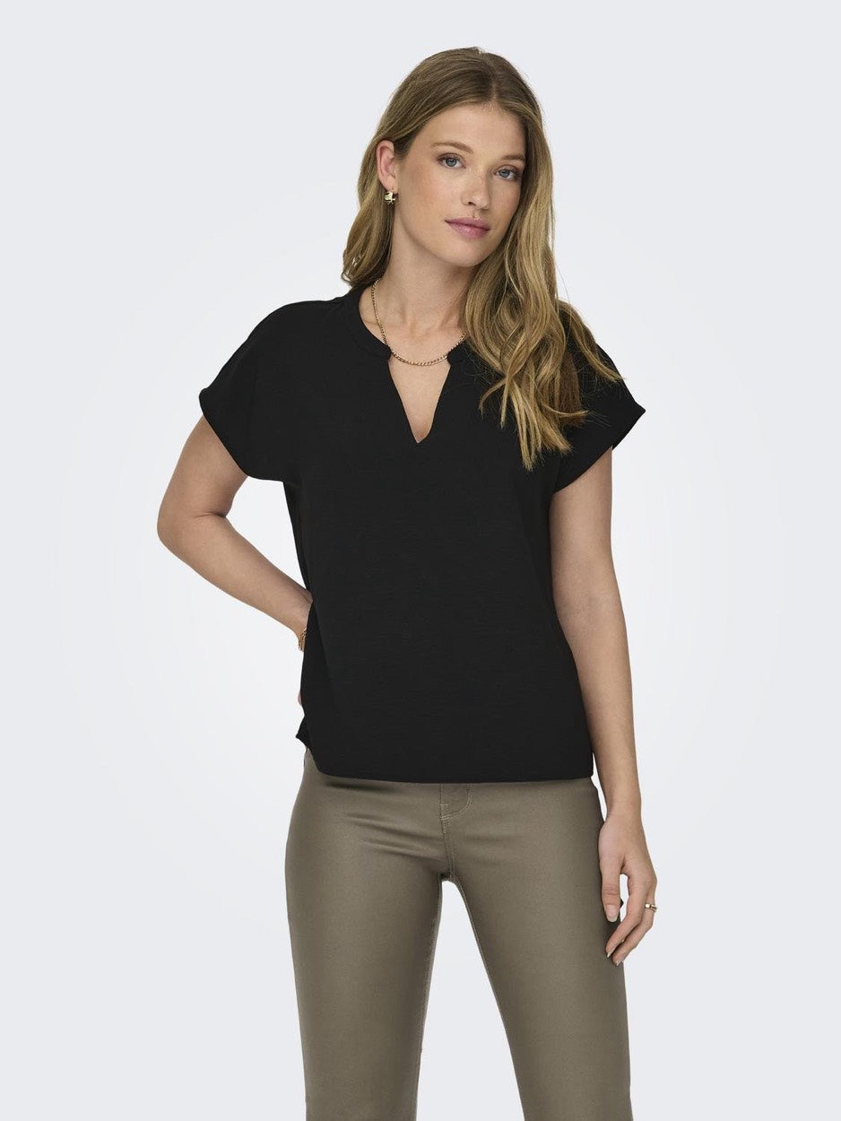 Jdylion S/s Top Wvn Noos - Zwart